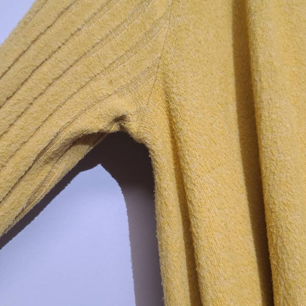 Anthropologie Saturday Sunday Ribbed Open Front Yellow Cardigan Size XS - Picture 4 of 6